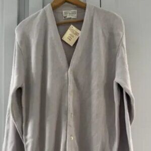 Vintage Deadstock Lord Jeff Fine Cotton Gray Cardigan Mens Large Grandpa USA